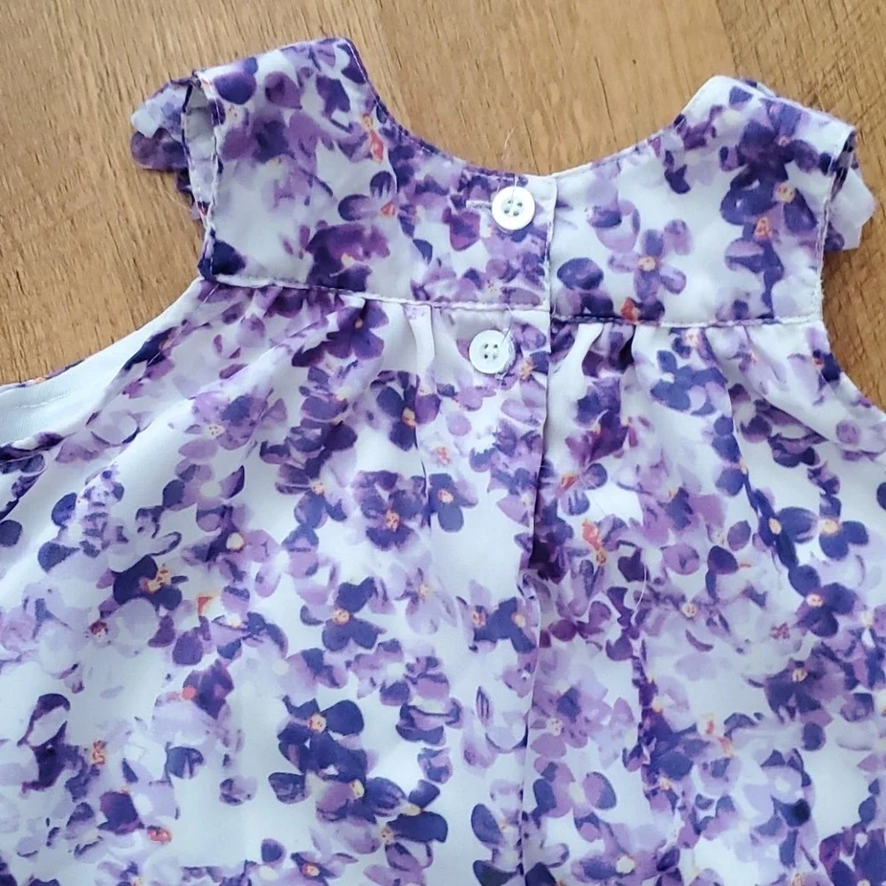 Blueberi Boulevard‎ Girls Flowy Purple Floral Sleeveless Dress Size 4